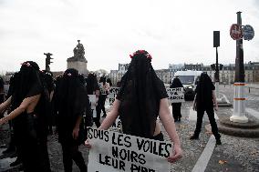 FEMENS Rally in Front of The Louvre Museum - Paris