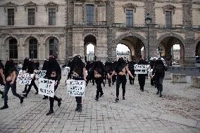 FEMENS Rally in Front of The Louvre Museum - Paris