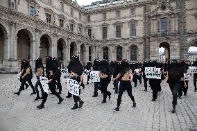 FEMENS Rally in Front of The Louvre Museum - Paris