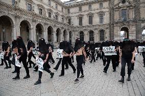 FEMENS Rally in Front of The Louvre Museum - Paris