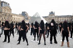 FEMENS Rally in Front of The Louvre Museum - Paris