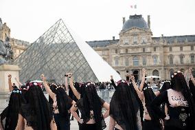 FEMENS Rally in Front of The Louvre Museum - Paris