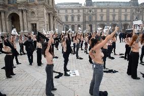 FEMENS Rally in Front of The Louvre Museum - Paris