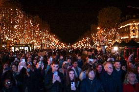 Champs Elysees Christmas Lights Unveiled in Paris FA