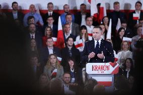 Announcement Of Karol Nawrocki As A Candidate In The Presidential Elections In Krakow