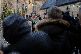 Marine Le Pen Arrives For A Meeting With PM Barnier - Paris