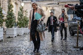 Marine Le Pen Arrives For A Meeting With PM Barnier - Paris