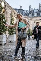 Marine Le Pen Arrives For A Meeting With PM Barnier - Paris