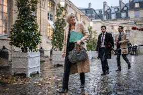 Marine Le Pen Arrives For A Meeting With PM Barnier - Paris