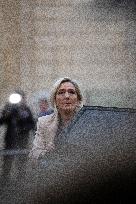 Marine Le Pen Arrives For A Meeting With PM Barnier - Paris