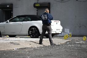 Crime Scene Unit Investigates Death Of 35-year-old Man In Shooting In Far Rockaway, Queens, New York