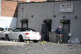 Crime Scene Unit Investigates Death Of 35-year-old Man In Shooting In Far Rockaway, Queens, New York