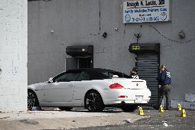 Crime Scene Unit Investigates Death Of 35-year-old Man In Shooting In Far Rockaway, Queens, New York