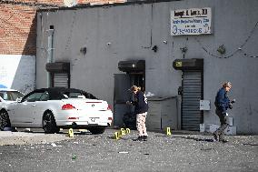 Crime Scene Unit Investigates Death Of 35-year-old Man In Shooting In Far Rockaway, Queens, New York