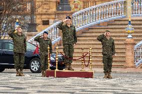 King Felipe VI Visit To Spanish Army - Seville