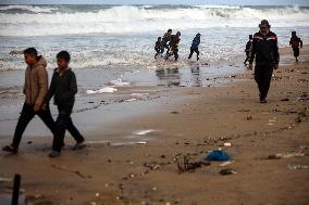 Heavy Rains Flood Tents In Gaza