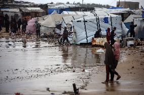 Heavy Rains Flood Tents In Gaza