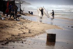 Heavy Rains Flood Tents In Gaza