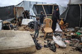 Heavy Rains Flood Tents In Gaza