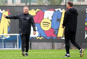 FC Barcelona Training Before Champions League Match Against Brest