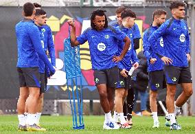 FC Barcelona Training Before Champions League Match Against Brest