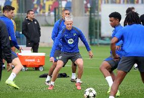 FC Barcelona Training Before Champions League Match Against Brest