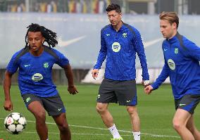 FC Barcelona Training Before Champions League Match Against Brest