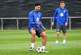 FC Barcelona Training Before Champions League Match Against Brest