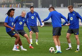 FC Barcelona Training Before Champions League Match Against Brest