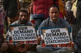 Congress Party Protest Demands Restoration Of Statehood And Constitutional Guarantees In Kashmir