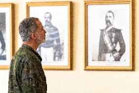 King Felipe VI Visits The Ground Force Headquarters - Seville