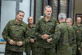 King Felipe VI Visits The Ground Force Headquarters - Seville