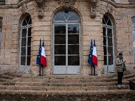 Right-wing Leader Eric Ciotti Arrives To Matignon