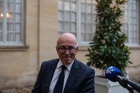 Right-wing Leader Eric Ciotti Arrives To Matignon