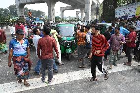 Battery-run Rickshaw Drivers Protest In Dhaka.