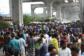 Battery-run Rickshaw Drivers Protest In Dhaka.