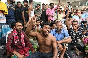 Battery-run Rickshaw Drivers Protest In Dhaka.