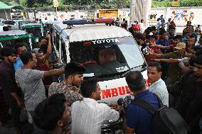 Battery-run Rickshaw Drivers Protest In Dhaka.