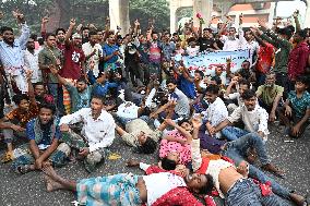 Battery-run Rickshaw Drivers Protest In Dhaka.