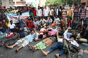 Battery-run Rickshaw Drivers Protest In Dhaka.