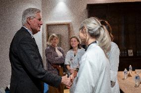 Michel Barnier Visits The House of Women of the AP-HP - Paris