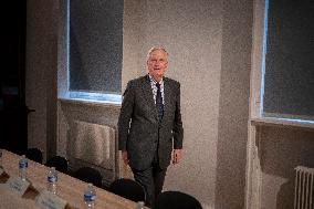 Michel Barnier Visits The House of Women of the AP-HP - Paris