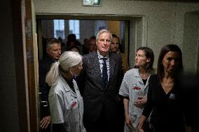 Michel Barnier Visits The House of Women of the AP-HP - Paris