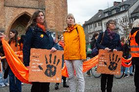 Demo And Candle Light Event For International Women's Day In Bonn