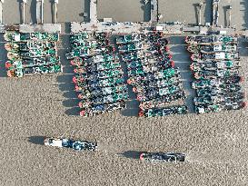 Fishing Boats Parked Port to Avoid Cold Wave