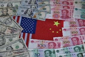 US Dollar and RMB Banknotes