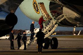 Biden Boards Air Force One - Joint Base Andrews