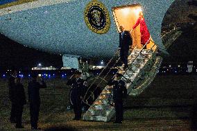 Biden Disembarks Air Force One - Joint Base Andrews