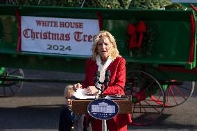 Jill Biden Receives The White House Christmas Tree - Washington