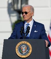 President Biden Pardons A Thanksgiving Turkey At A White House Ceremony On November 25, 2024.